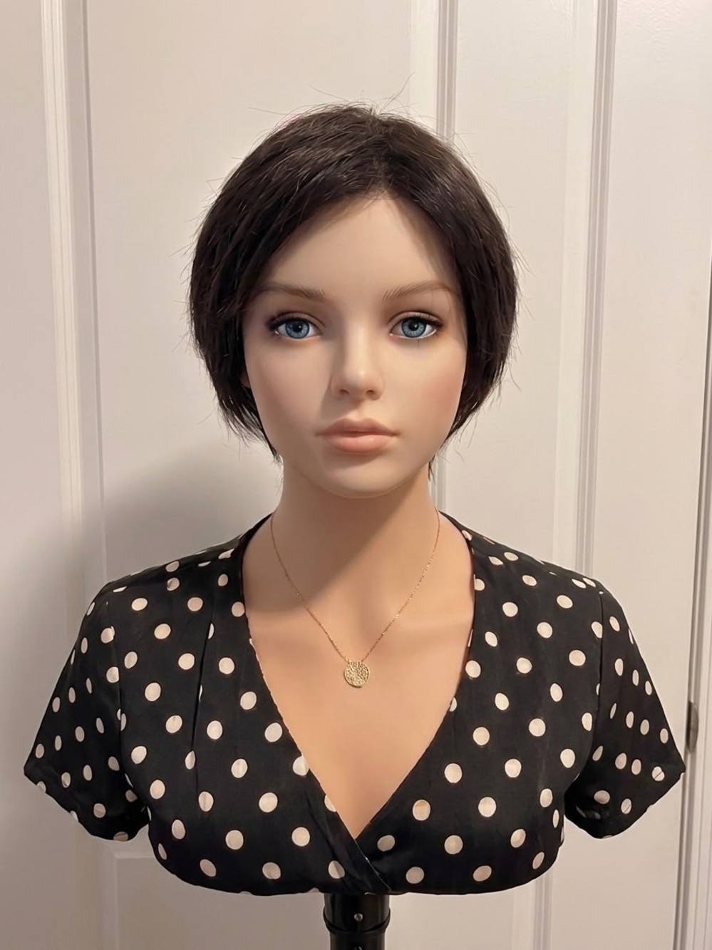 100% Human Hair Short Pixie Wig – Dark Brown